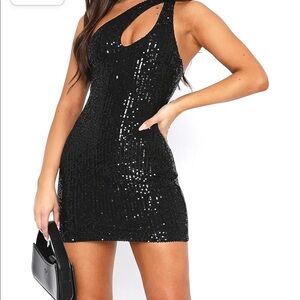 Black sequin mini dress